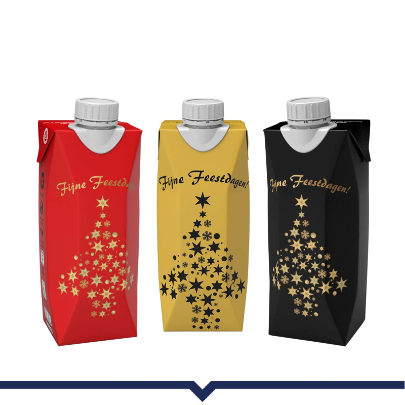 Kerstpakjes met mineraalwater - Full Colour bedrukt - 500 ml